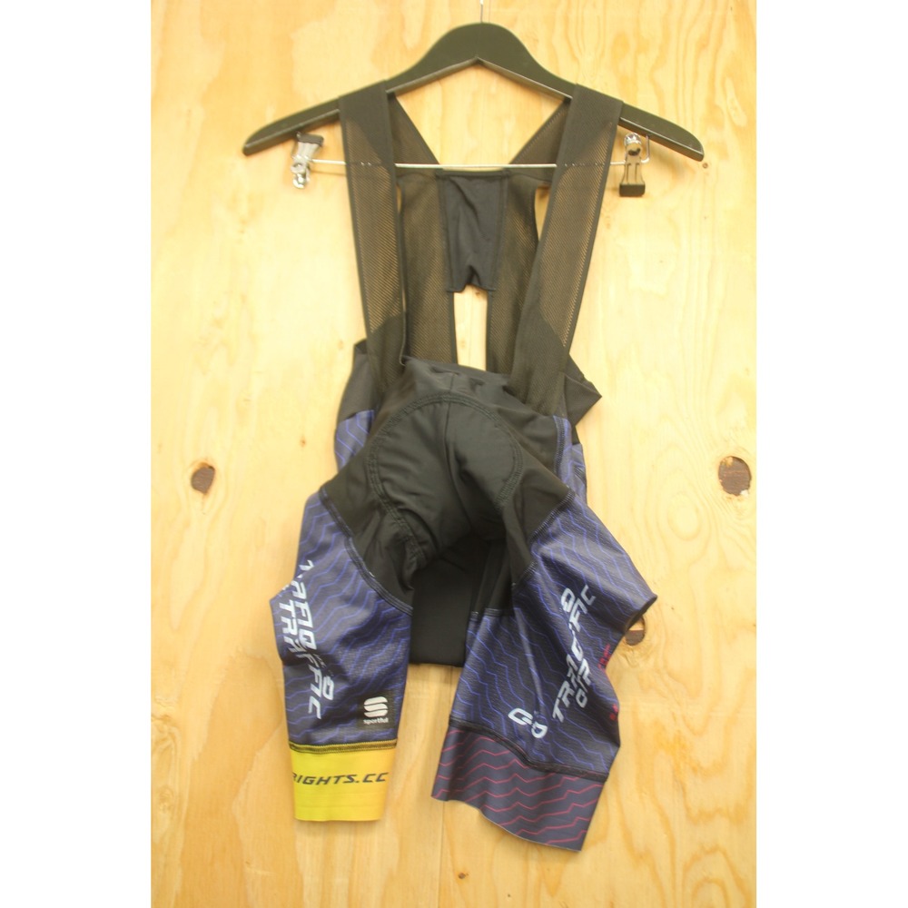 Sportful Cycling Kit Jersey and Bib Shorts Set Purple Blue Wave Pattern Small